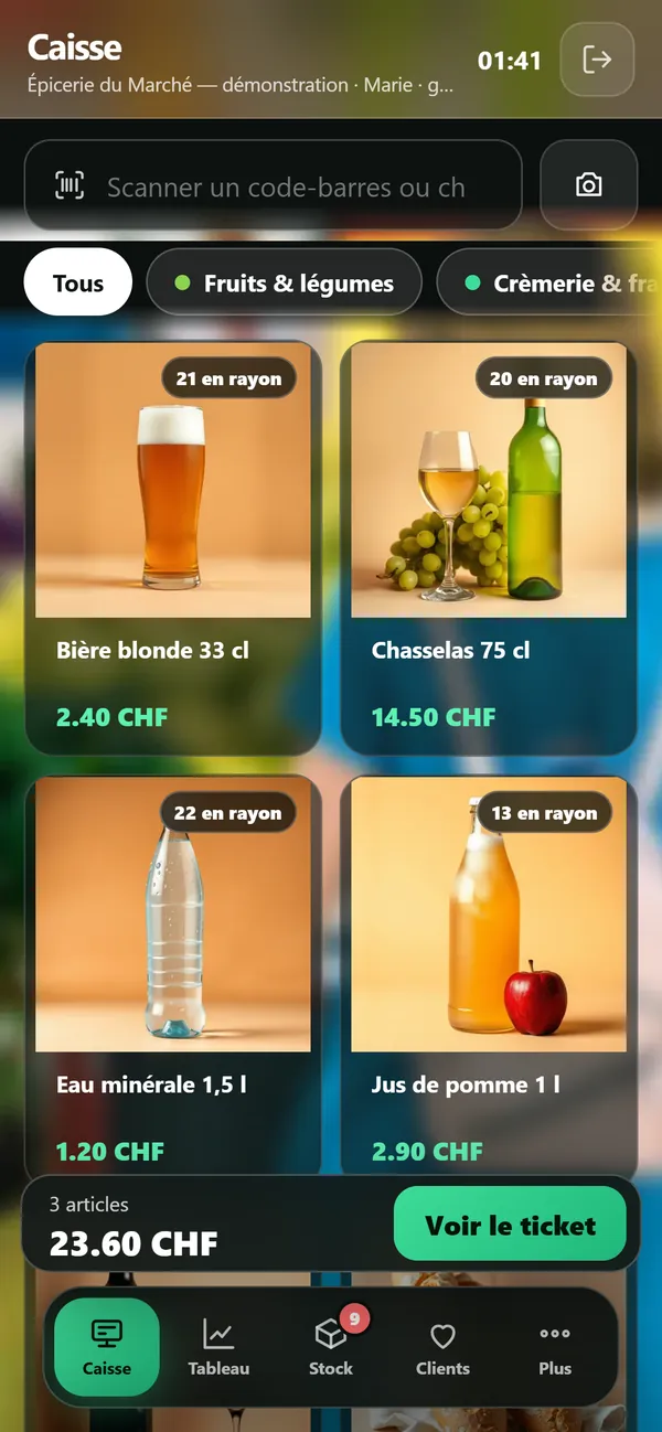 Auf dem Handy : Die Kasse