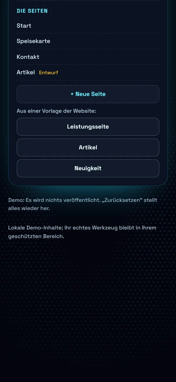 Auf dem Handy : Eine neue Seite