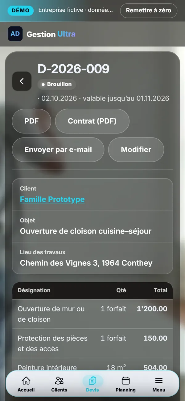 Auf dem Handy : Die Offerte