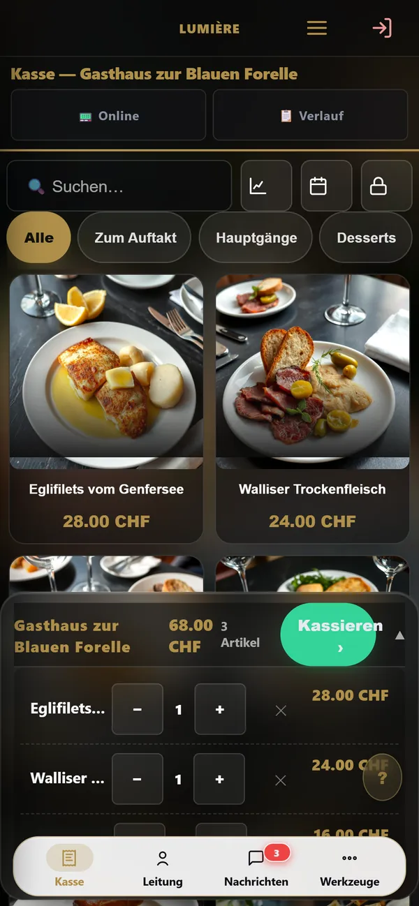 Auf dem Handy : Die Kasse