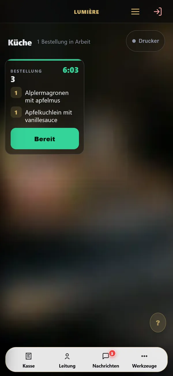 Auf dem Handy : Küche und Pass