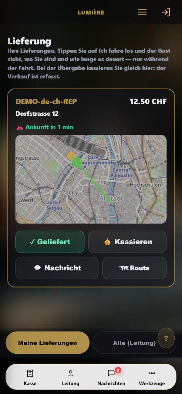 Auf dem Handy : Lieferung