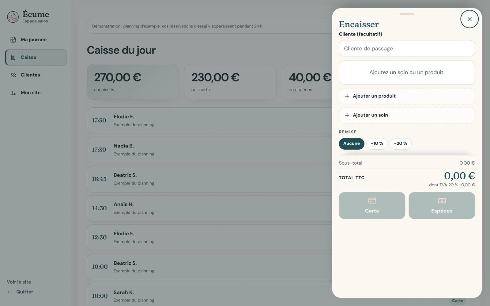 Sur ordinateur : La caisse du salon